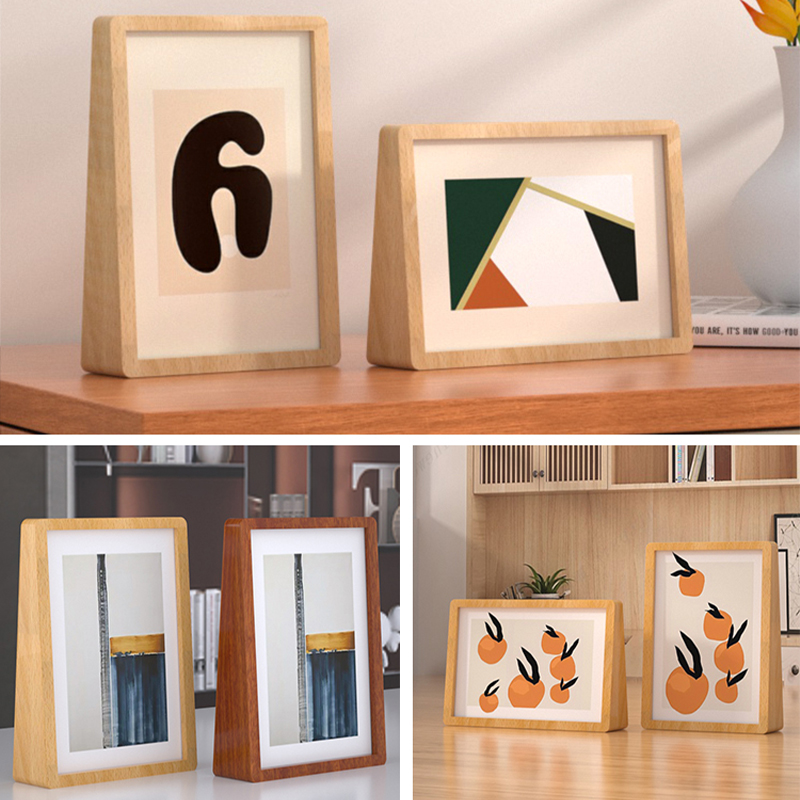 Acrylic trapezoidal solid wood photo frame