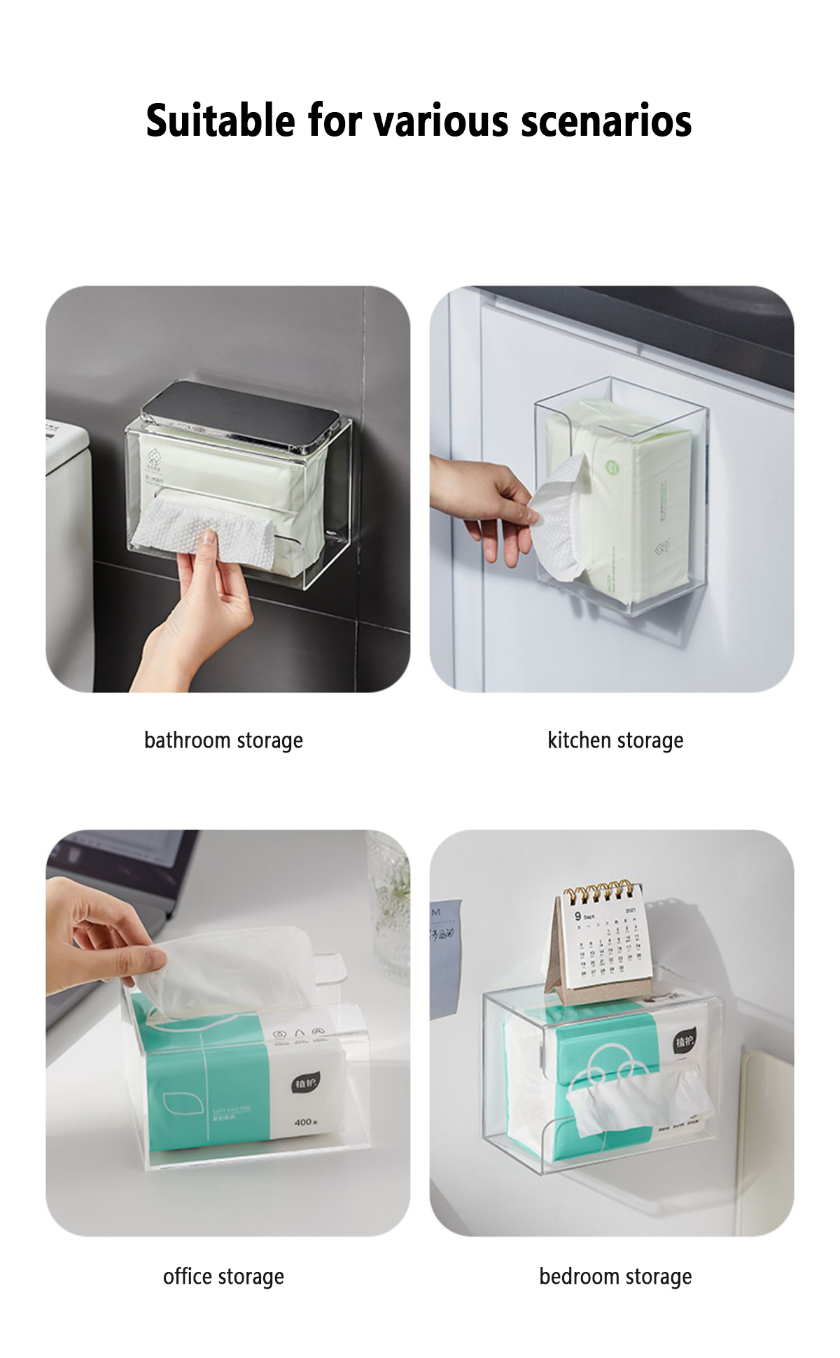 Acrylic facial towel storage box