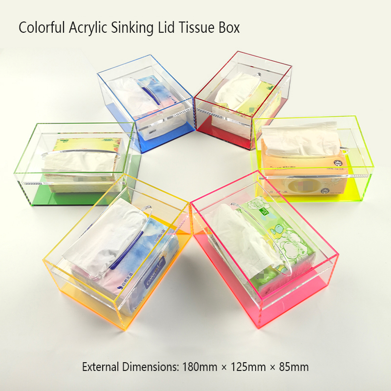 Colorful transparent acrylic tissue box