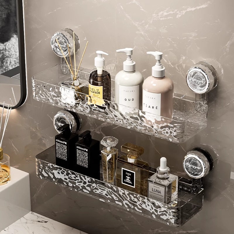 Acrylic suction cup storage rack