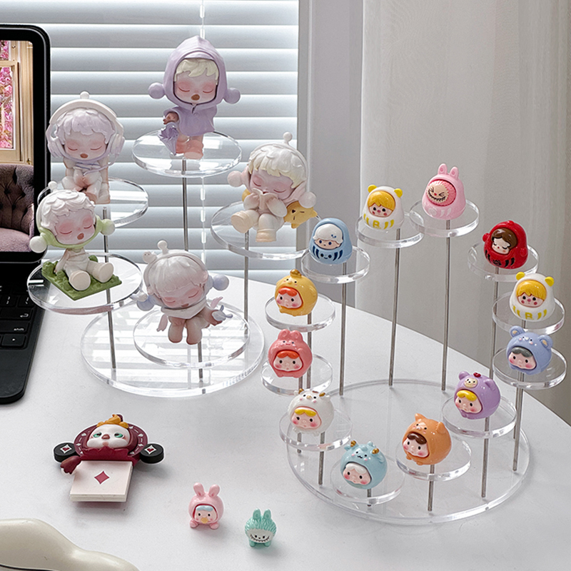 Acrylic display rack for trapezoidal figure collections