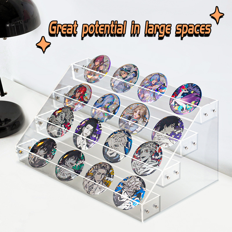 Acrylic trapezoidal figure storage rack